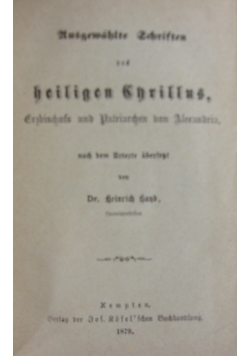 Ausgewahlte Schriften, 1879 r.