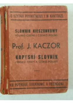 Słownik kieszonkowy polsko-czeski, czesko-polski, 1947 r.