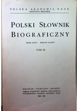 Polski słownik biograficzny Tom IX