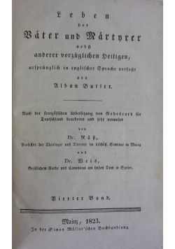 Leben der Vater und Martyrer, tom 4, 1823 r.