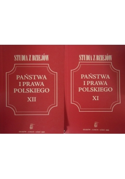 Studia Z Dziejów Państwa i Prawa Polskiego, tom XI, XII