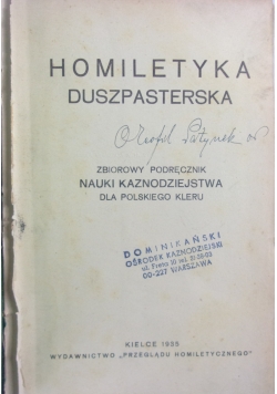 Homiletyka duszpasterska, 1935r.