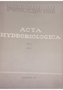 Acta Hydrobiologica, vol 13