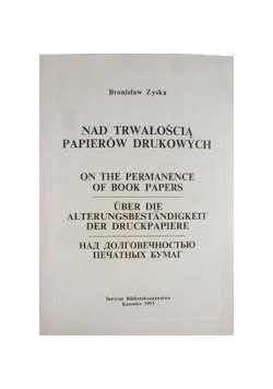 Nad trwałością papierów drukowych