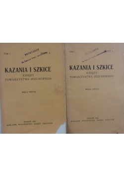 Kazania i szkice księży Towarzystwa Jezusowego, tom I-II , 1932r.