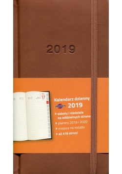 Kalendarz 2019 KK-DLDL książkowy dzienny Lux jasny brąz