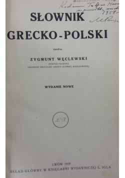 Słownik Grecko-Polski,1928r.