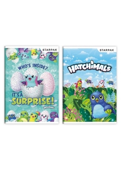 Zeszyt A5 w trzy linie kolorowe 16 kartek Hatchimals 20 sztuk mix