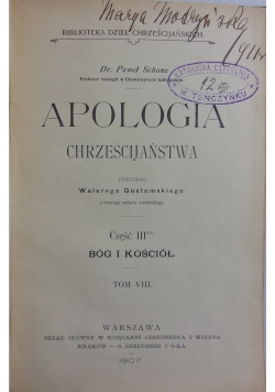 Apologia chrześcijaństwa, cz 3 tom 8 ,  1905 r.
