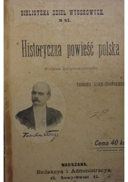 Historyczna powieść polska, 1899 r.