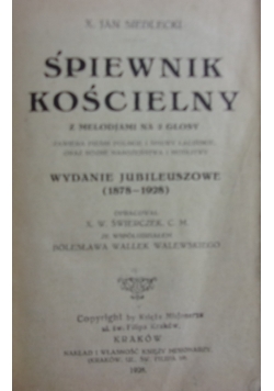 Śpiewnik Kościelny, 1928r.