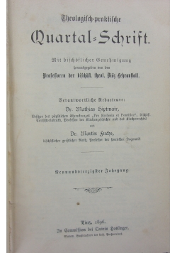 Theologisch=praktische Quartal-Schrift, 1896r.