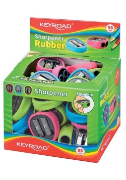 Temperówka KEYROAD Rubber  Display 36 sztuk mix