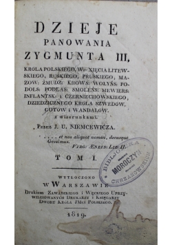 Dzieje panowania Zygmunta III Tom I 1819 r.