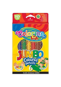 Kredki ołówkowe Colorino Jumbo 6 kolorów +temperówka