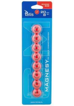 Magnesy do tablic czerwone uśm. 8szt. GM300-SC8