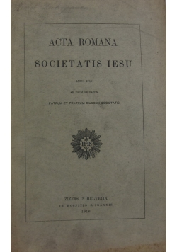 Acta Romana Societatis Iesu, 1916 r.