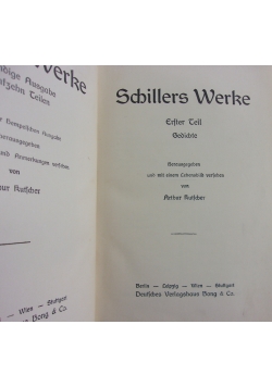 Schillers Werke,,część pierwsza,1907