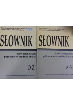 Słownik nazw terenowych północno-wschodniej Polski, zestaw 2 książek