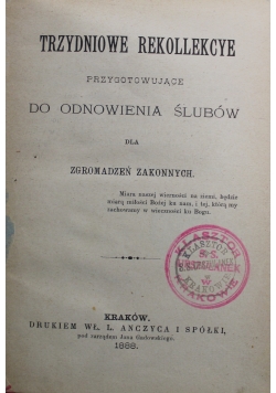 Trzydniowe Rekollekcye 1888 r.