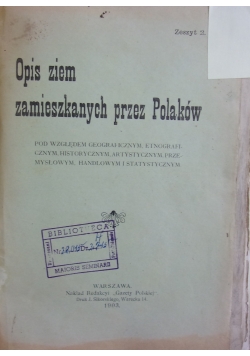 Opis ziem zamieszkanych przez Polaków, 21 numerów, 1903r.