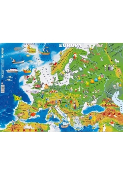 Europa mapa fizczna. Podkładka na biurko