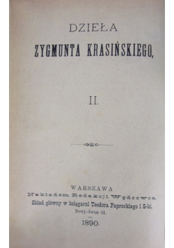 Dzieła Zygmunta Krasińskiego. Tom II-III, 1890 r.