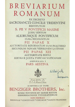 Breviarium Romanum Pars Aestiva 1950 r.