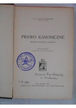 Prawo kanoniczne, 1927 r.