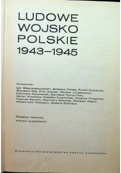 Polski czyn zbrojny w II Wojnie Światowej Tom III Ludowe wojsko polskie 1943 1945