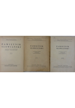 Pamiętnik Słowiański, 3 tomy