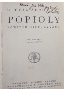 Popioły, tom I, 1922 r.