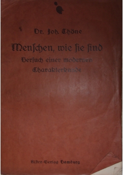 Menschen, wie sie sind, 1925 r.