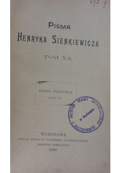 Pisma Henryka Sienkiewicza. Tom XX 1899 r.