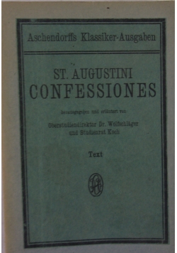 St. Augustini Confessiones, 1923 r.