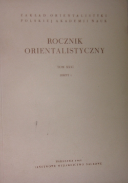 Rocznik orientalistyczny, Tom XXXI
