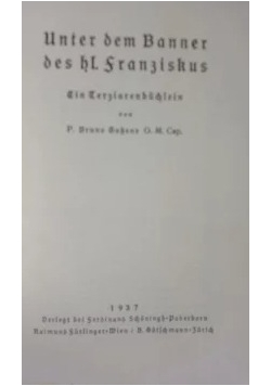 Unter dem Banner des hl. Franziskus, 1937r.
