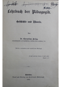 Lehrbuch der Padagogik 1905 r.