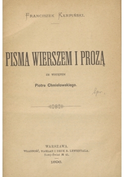 Pisma, 1896 r.