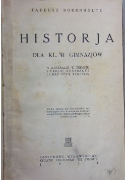 Historia dla klas VI gimnazjów, 1937 r.