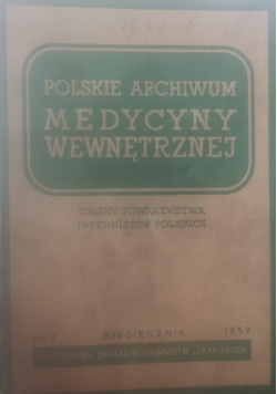 Polskie archiwum medycyny wewnętrznej nr 5