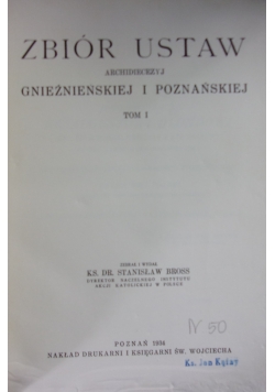 Zbiór ustraw Archidiecezyj Gnieźnieńskiej i Poznańskiej,1934r.