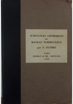Substances lipoidiques du bacille tuberculeux , 1938 r