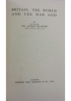 Britain, The World and the War God, ok 1934 r.