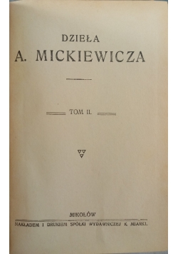 Dzieła A. Mickiewicza. Tom II. Grażyna powieść litewska, 1921 r.