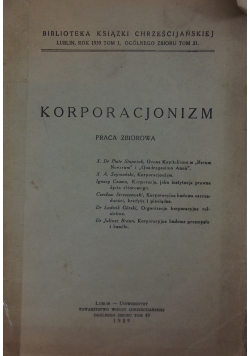 Korporacjonizm, 1939 r.