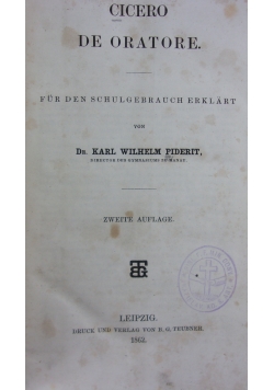 Cicero de oratore. 1862r.