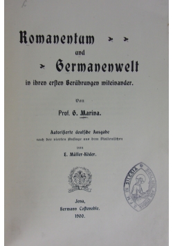 Romanentam und Germanenwelt, 1900r.