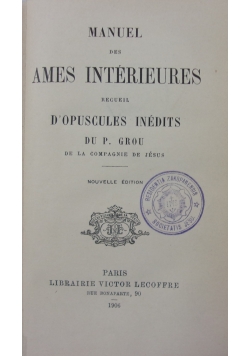 Manuel des Ames Interieures, 1906 r.