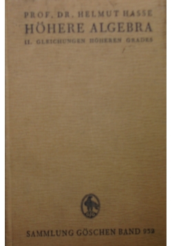 Hohere algebra, 1937 r.